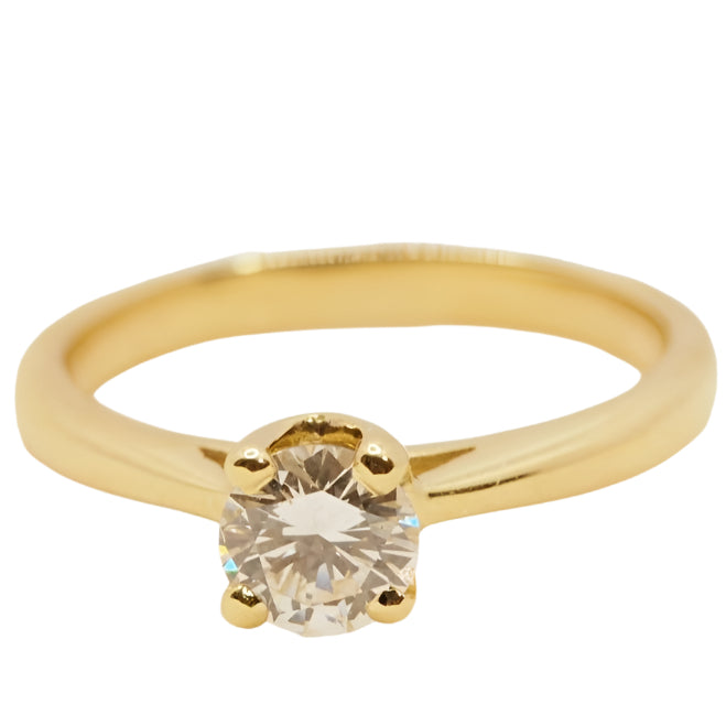 Bague solitaire en or jaune et diamant - Castafiore