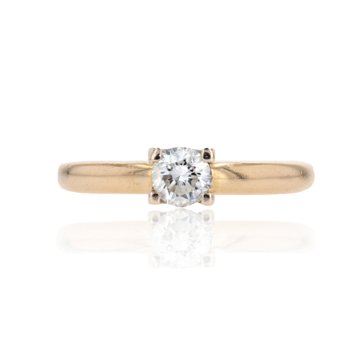 Bague Solitaire en or jaune et diamant - Castafiore