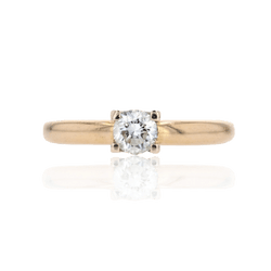 Bague Solitaire en or jaune et diamant - Castafiore
