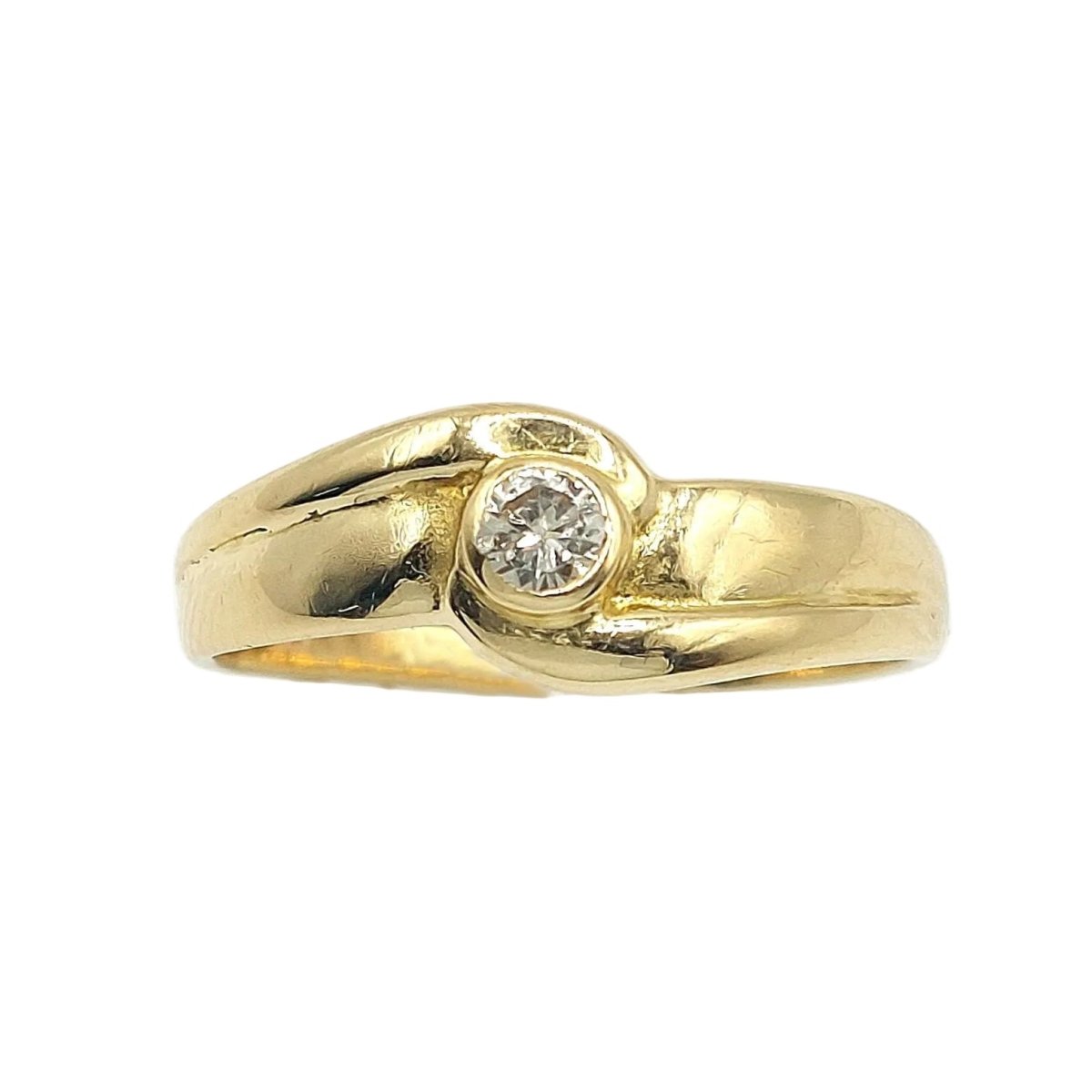 Bague Solitaire en or jaune et diamant - Castafiore