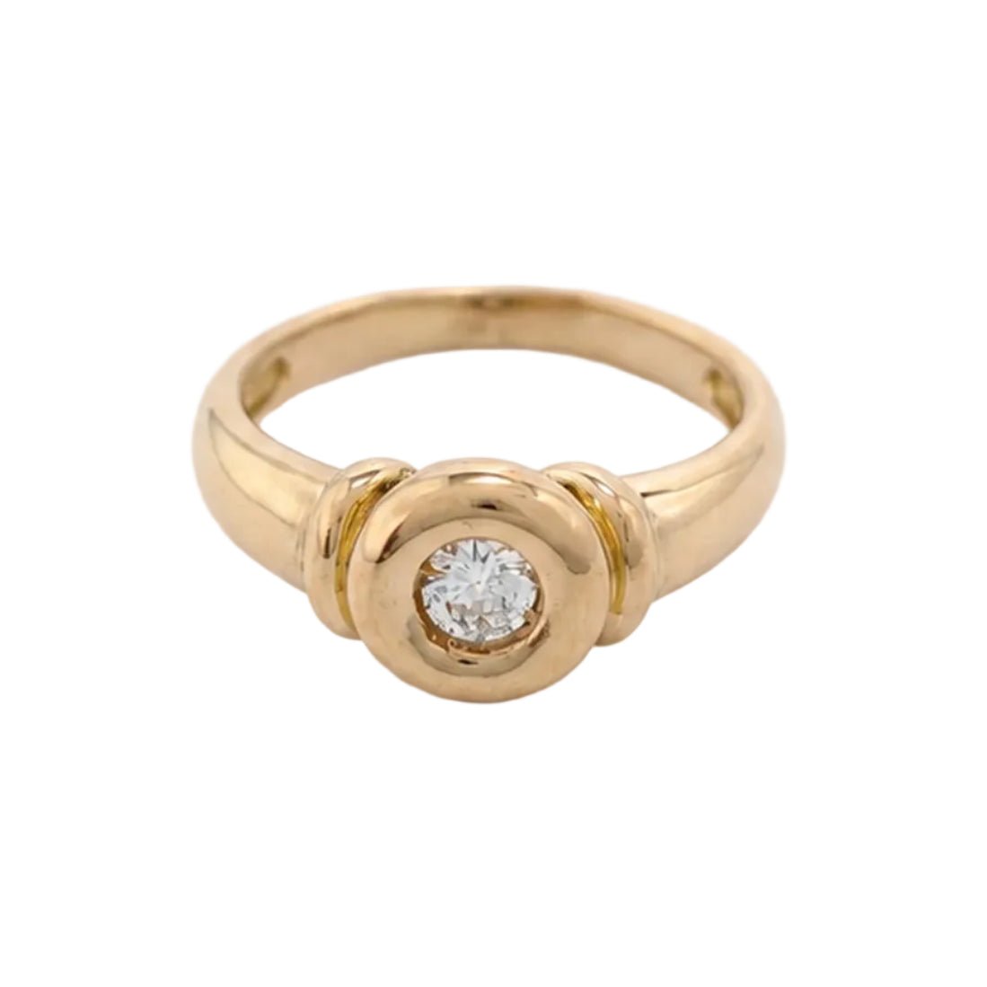 Bague Solitaire en or jaune et diamant - Castafiore