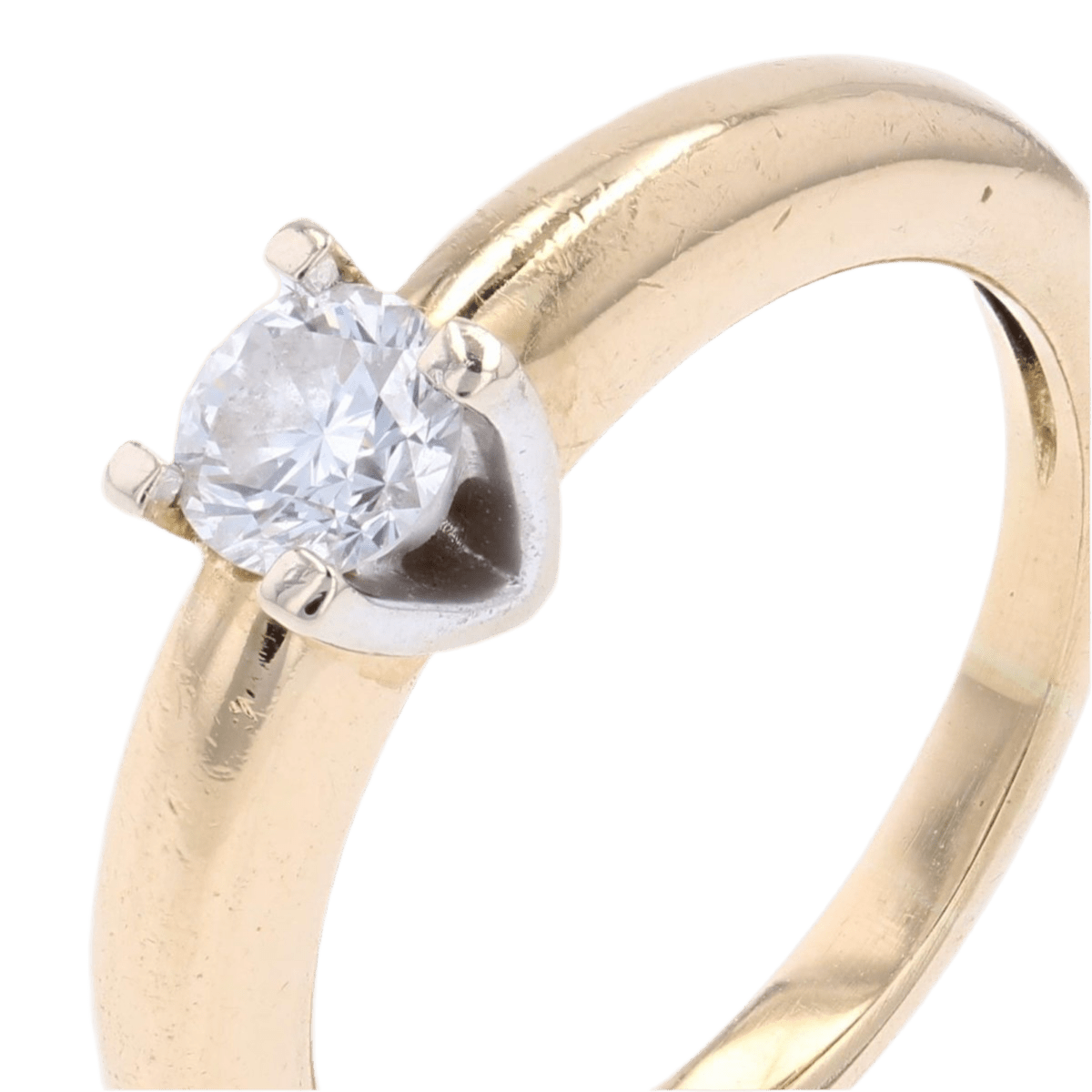 Bague Solitaire en or jaune et diamant - Castafiore
