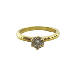 Bague Solitaire en or jaune et diamant - Castafiore