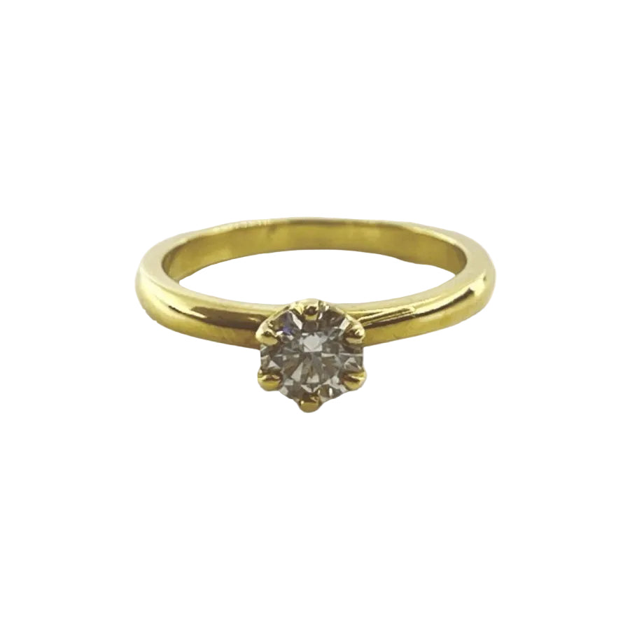 Bague Solitaire en or jaune et diamant - Castafiore