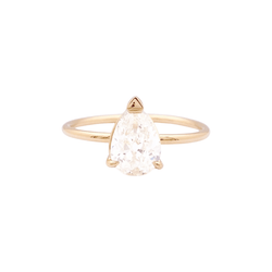 Bague Solitaire en or jaune et diamant - Castafiore