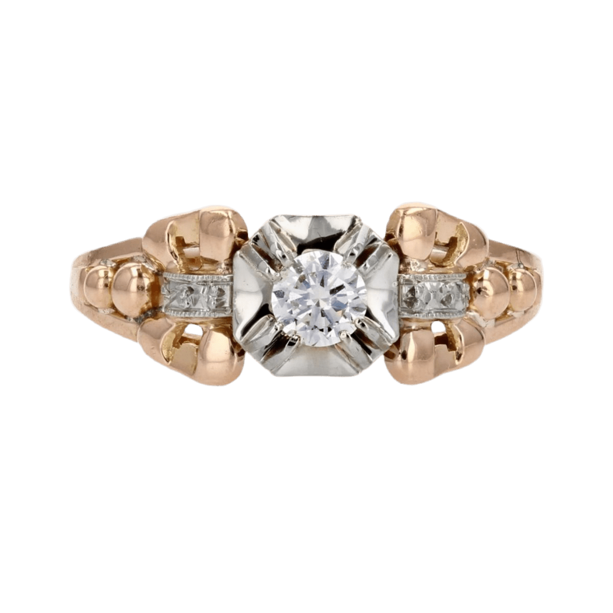 Bague Solitaire en or jaune et diamant - Castafiore