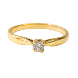 Bague Solitaire en or jaune et diamant - Castafiore