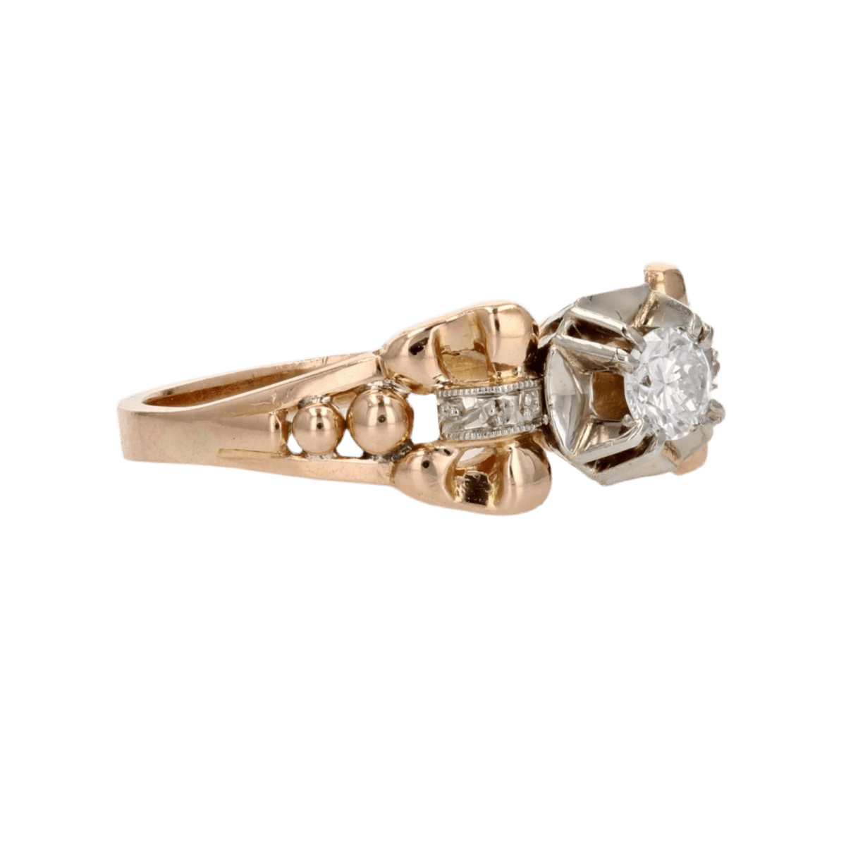 Bague Solitaire en or jaune et diamant - Castafiore