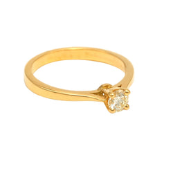Bague Solitaire en or jaune et diamant - Castafiore