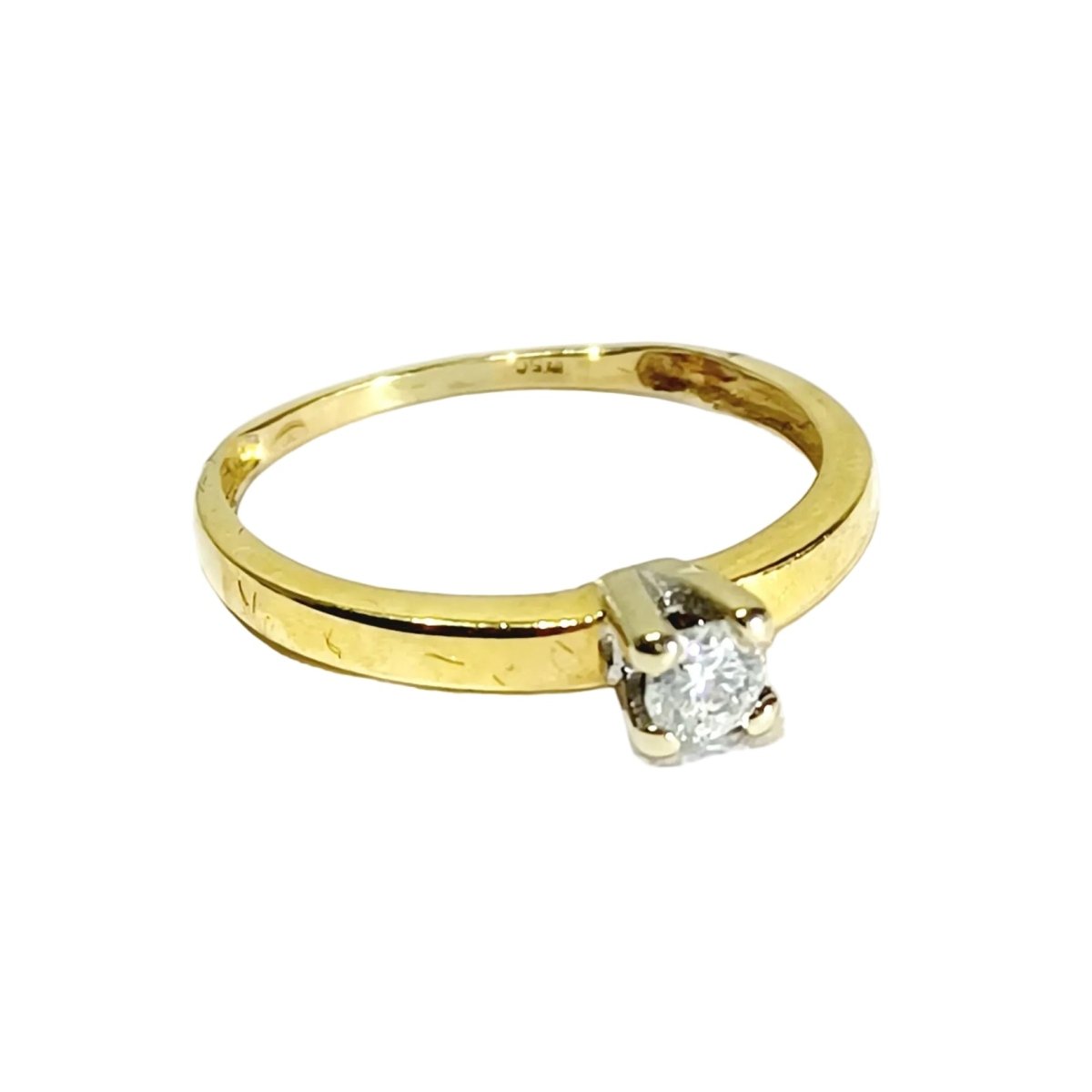 Bague Solitaire en or jaune et diamant - Castafiore