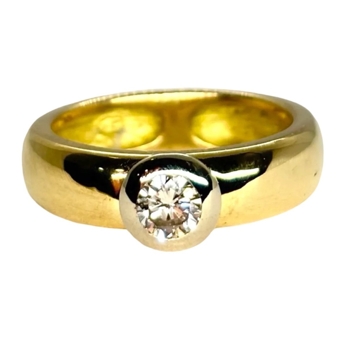 Bague Solitaire en or jaune et diamant - Castafiore