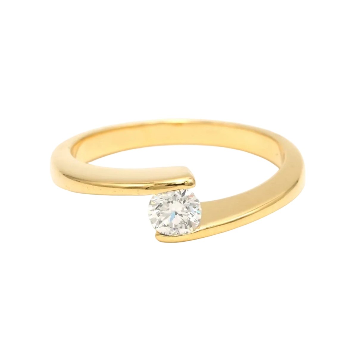 Bague Solitaire en or jaune et diamant - Castafiore