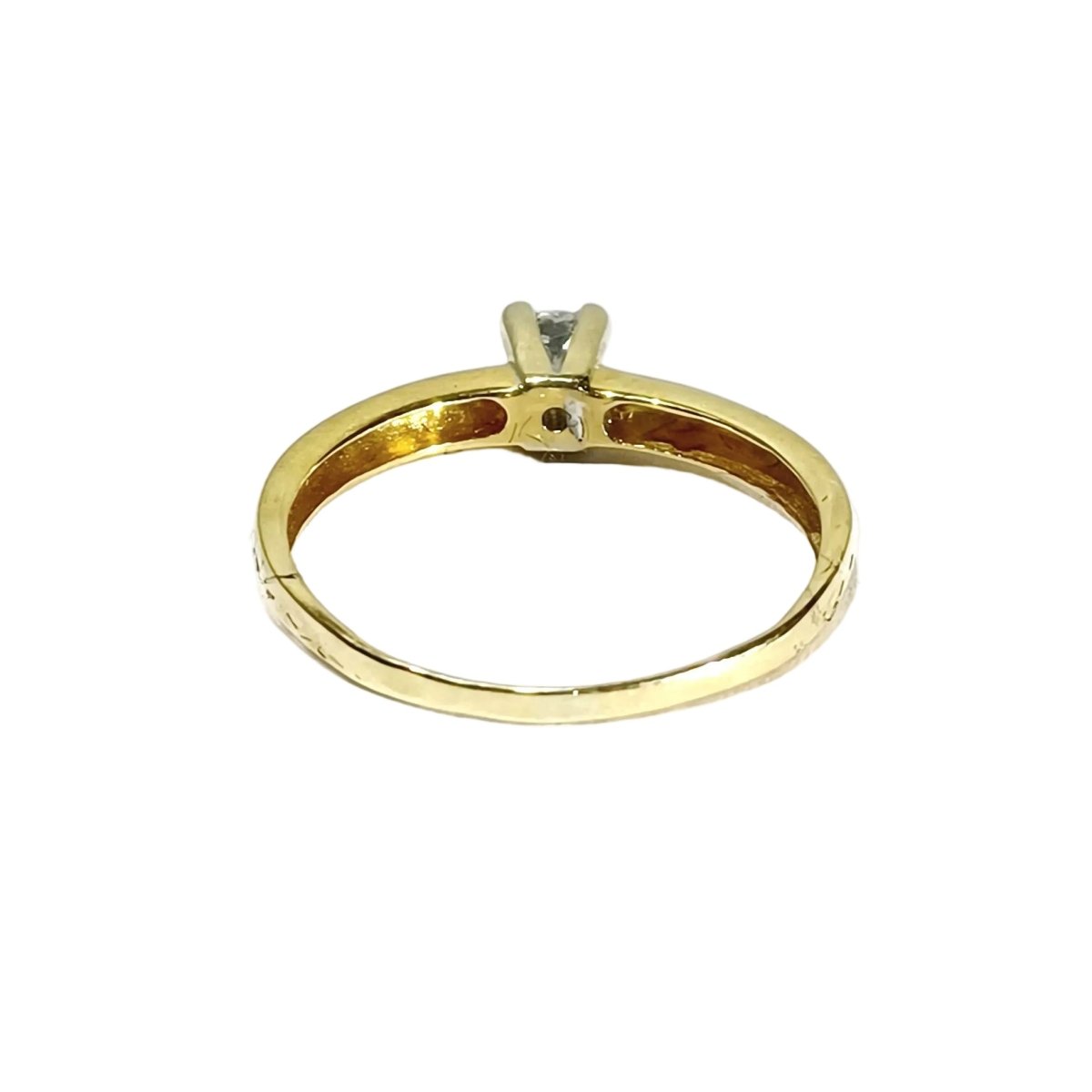 Bague Solitaire en or jaune et diamant - Castafiore