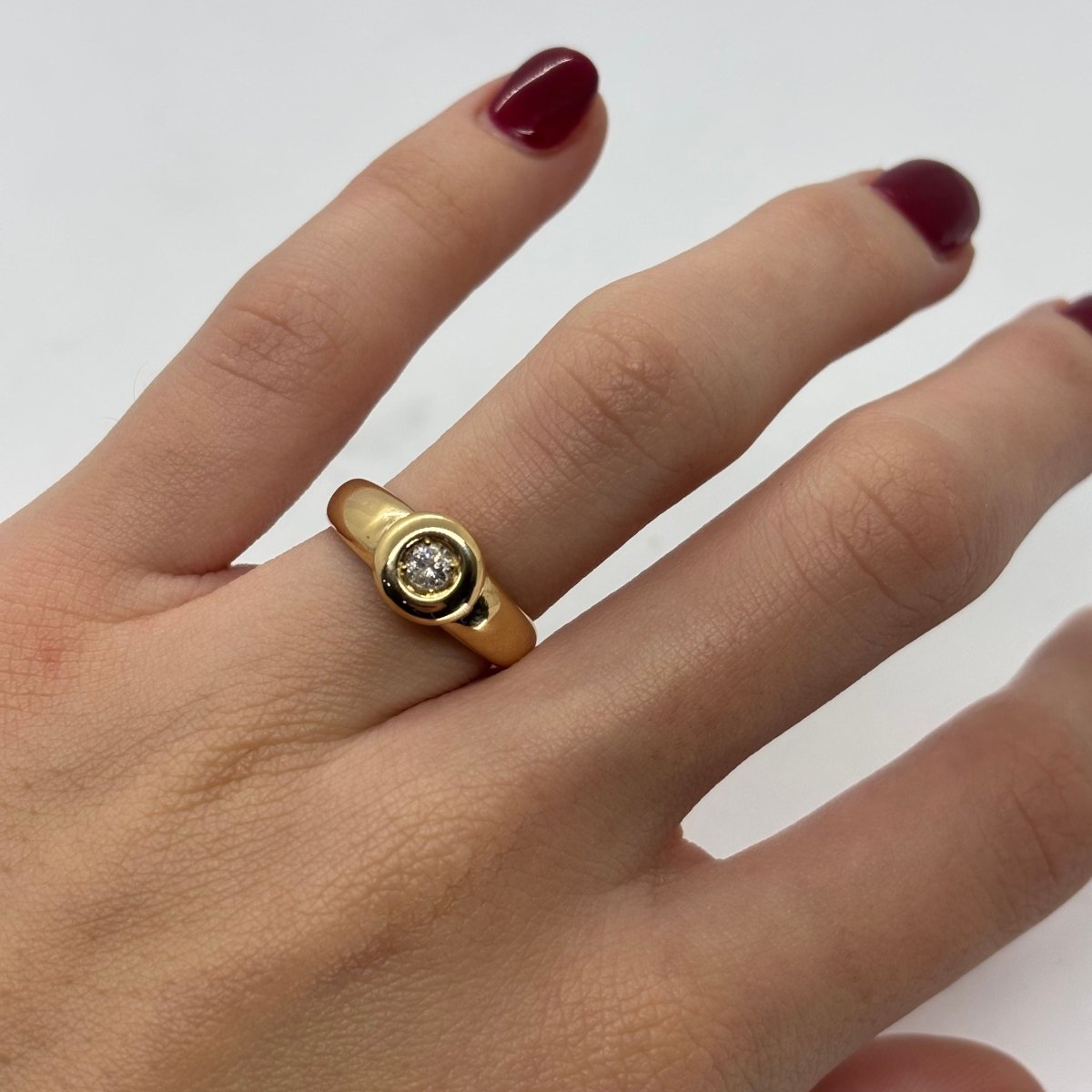 Bague Solitaire en or jaune et diamant - Castafiore