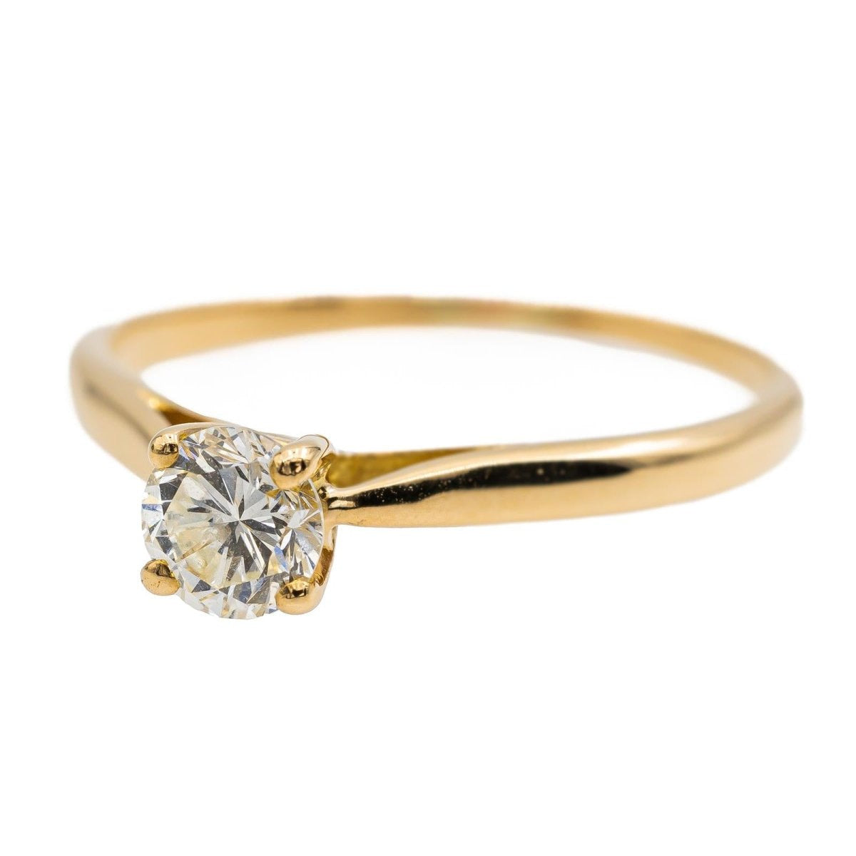 Bague solitaire en or jaune et diamant - Castafiore