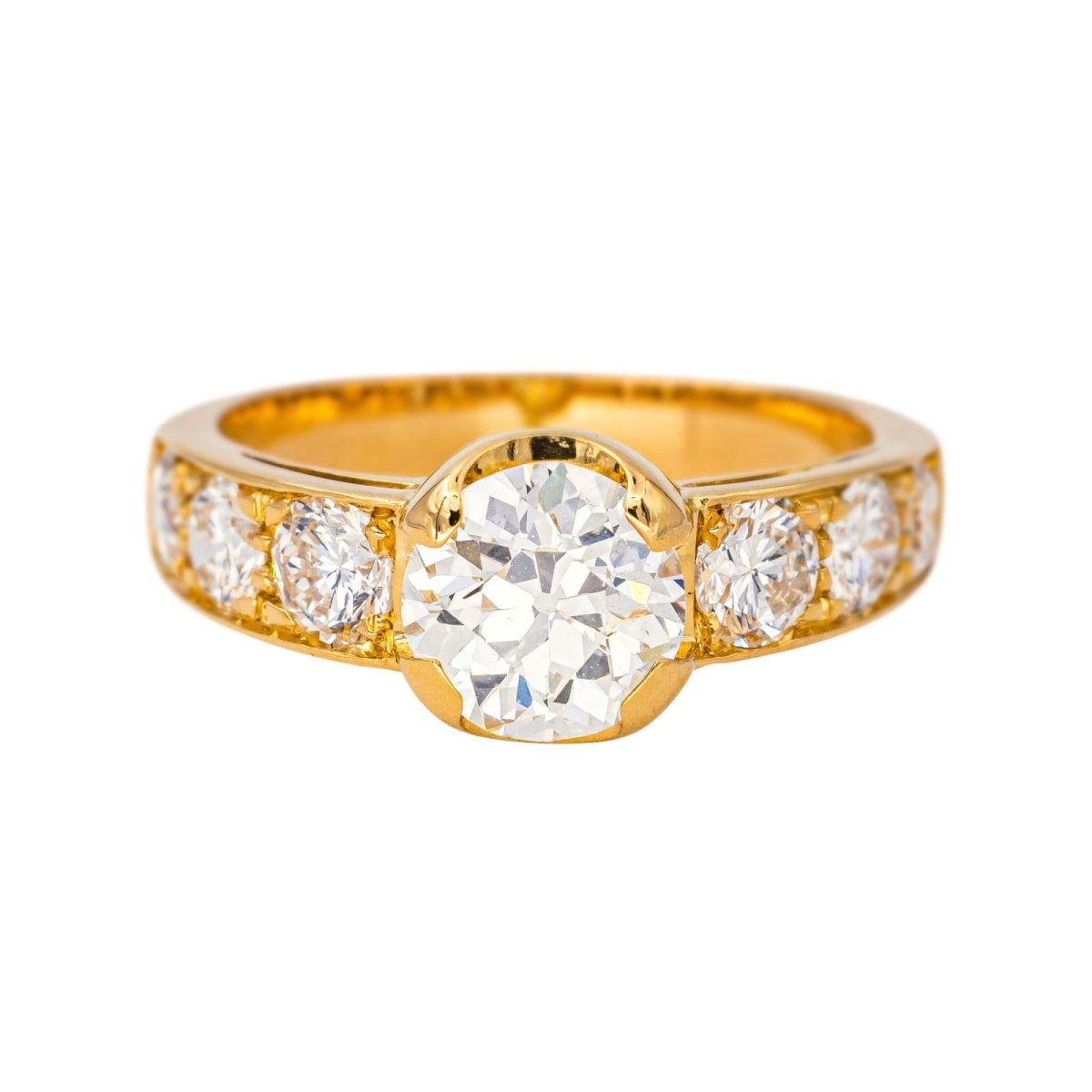 Bague Solitaire en or jaune et diamant - Castafiore