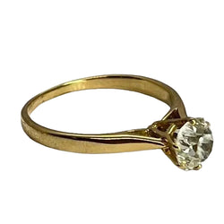 Bague Solitaire en or jaune et diamant - Castafiore