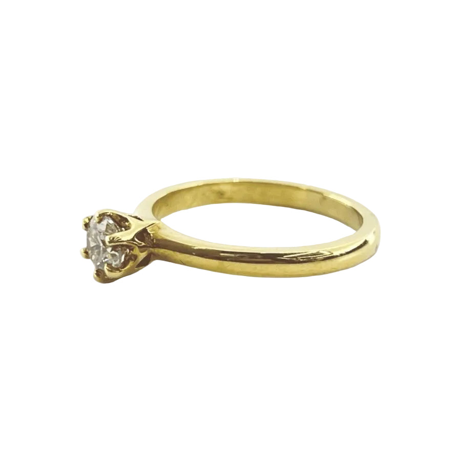 Bague Solitaire en or jaune et diamant - Castafiore