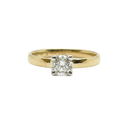 Bague Solitaire en or jaune et diamant - Castafiore