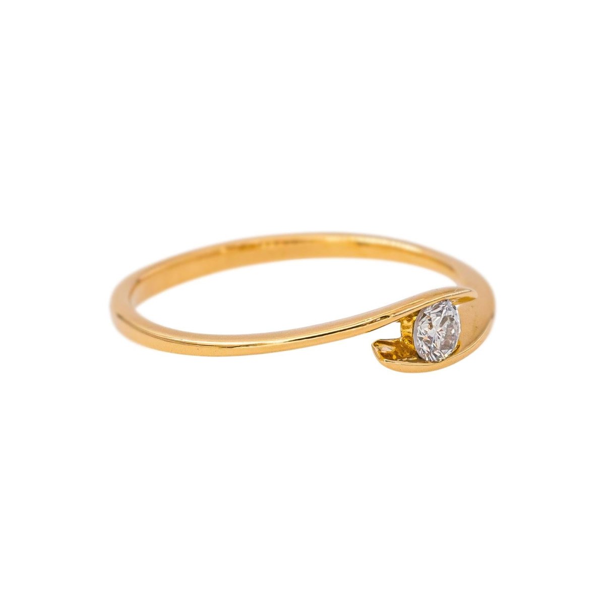 Bague Solitaire en or jaune et diamant - Castafiore