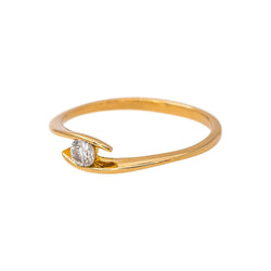 Bague Solitaire en or jaune et diamant - Castafiore