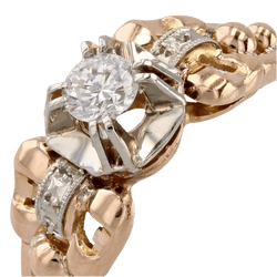 Bague Solitaire en or jaune et diamant - Castafiore