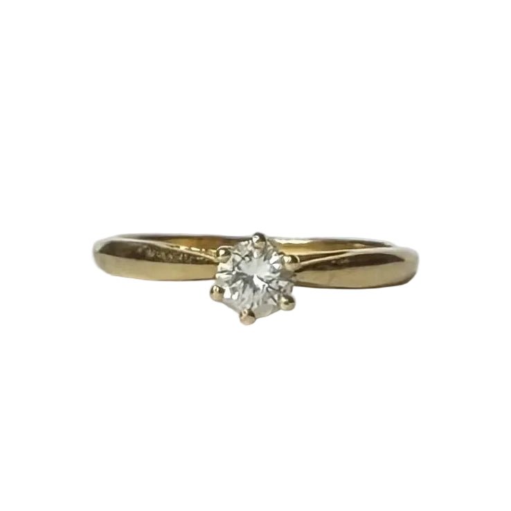 Bague Solitaire en or jaune et diamant - Castafiore