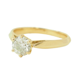 Bague Solitaire en or jaune et diamant - Castafiore