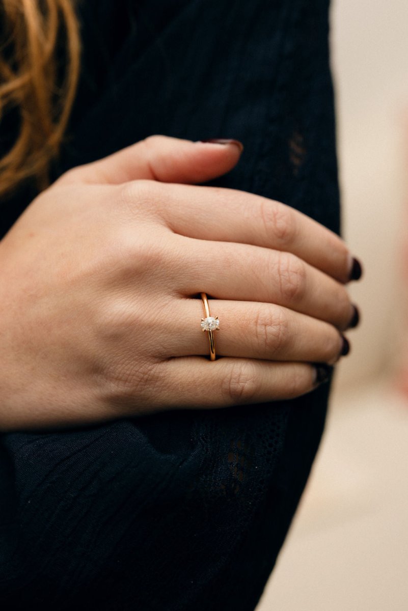 Bague Solitaire en or jaune et diamant - Castafiore