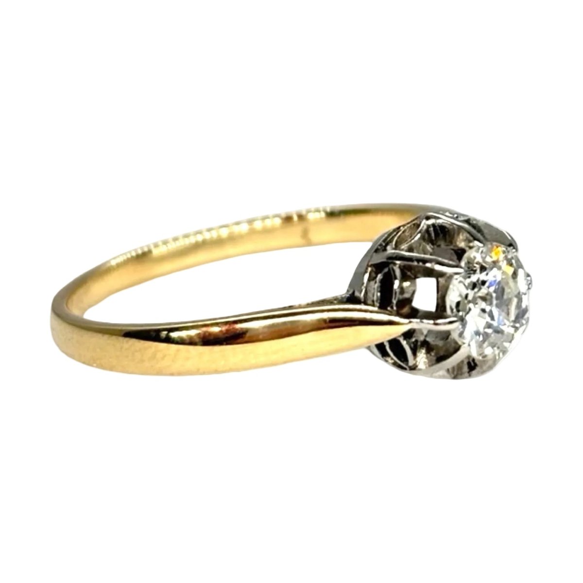 Bague Solitaire en or jaune et diamant - Castafiore