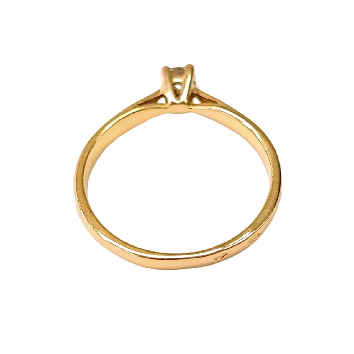 Bague Solitaire en or jaune et diamant - Castafiore