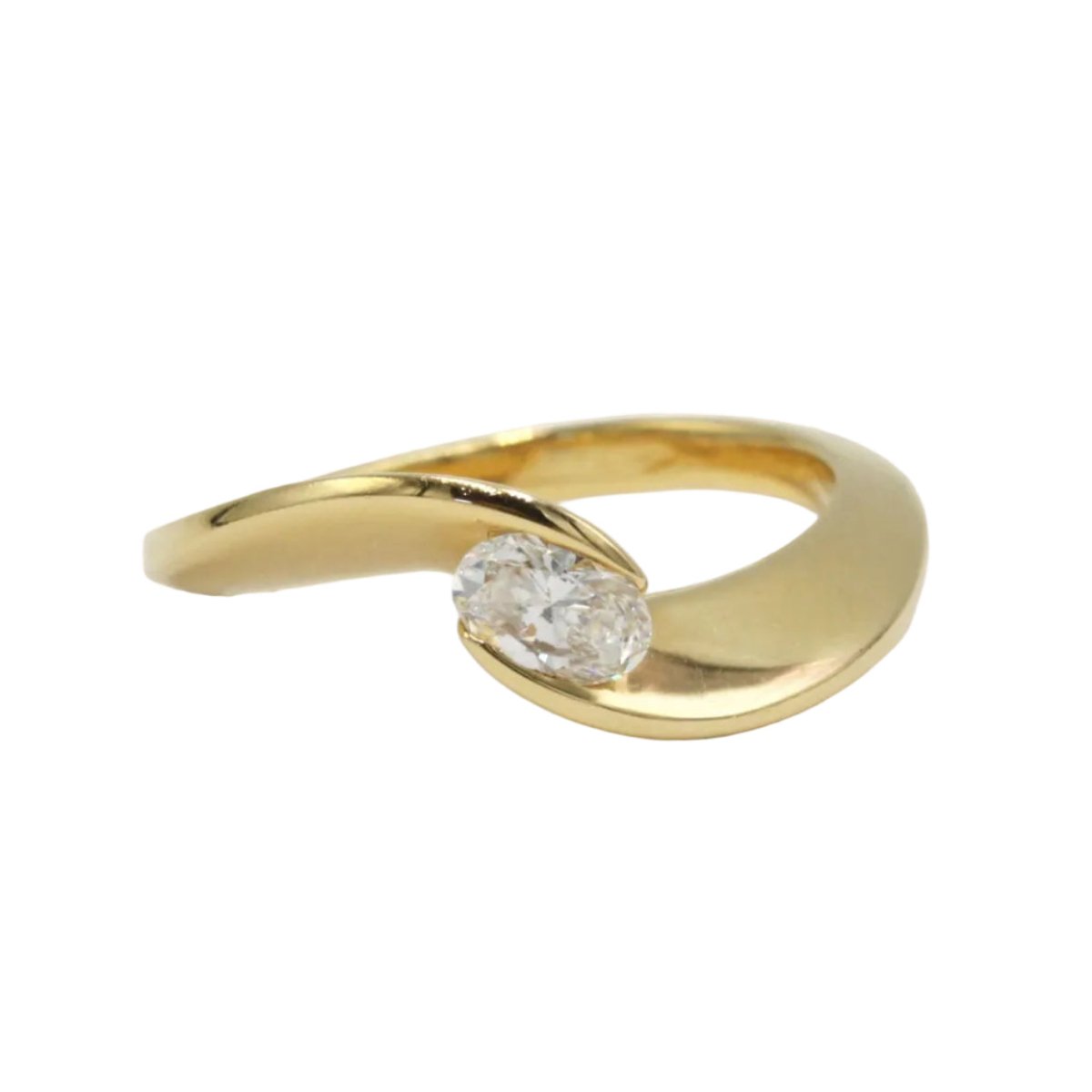 Bague Solitaire en or jaune et diamant - Castafiore