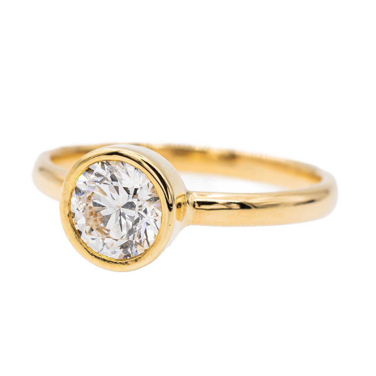 Bague solitaire en or jaune et diamant - Castafiore