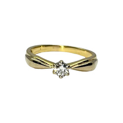 Bague Solitaire en or jaune et diamant - Castafiore