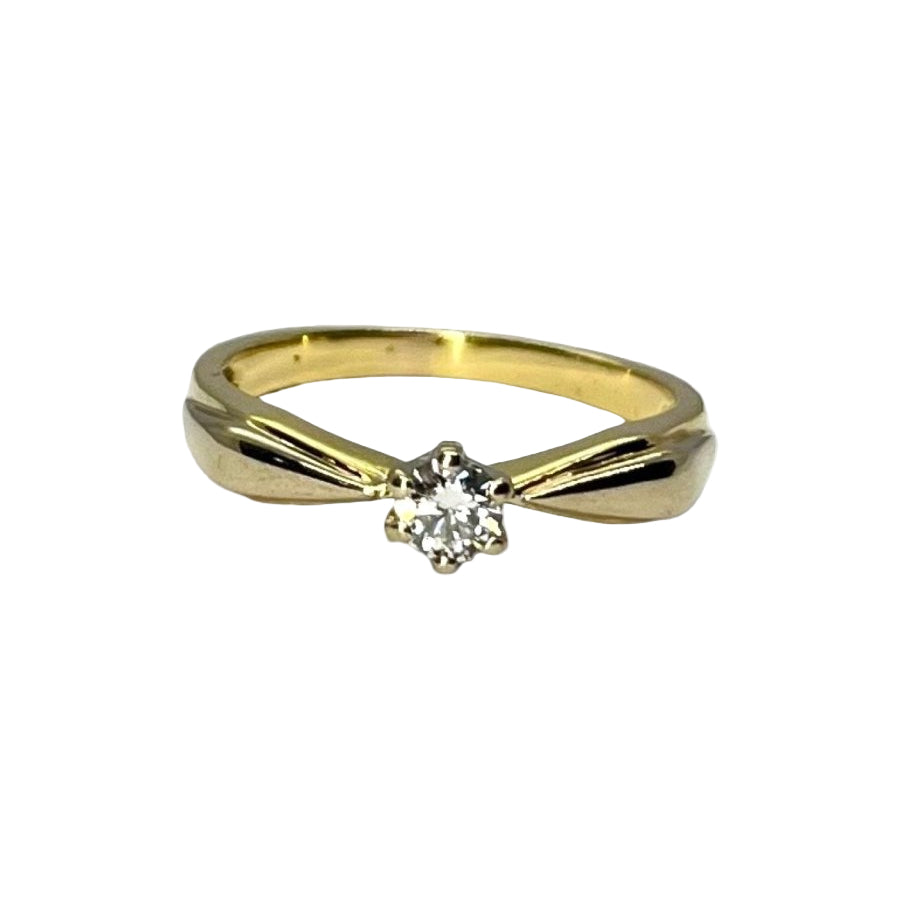 Bague Solitaire en or jaune et diamant - Castafiore