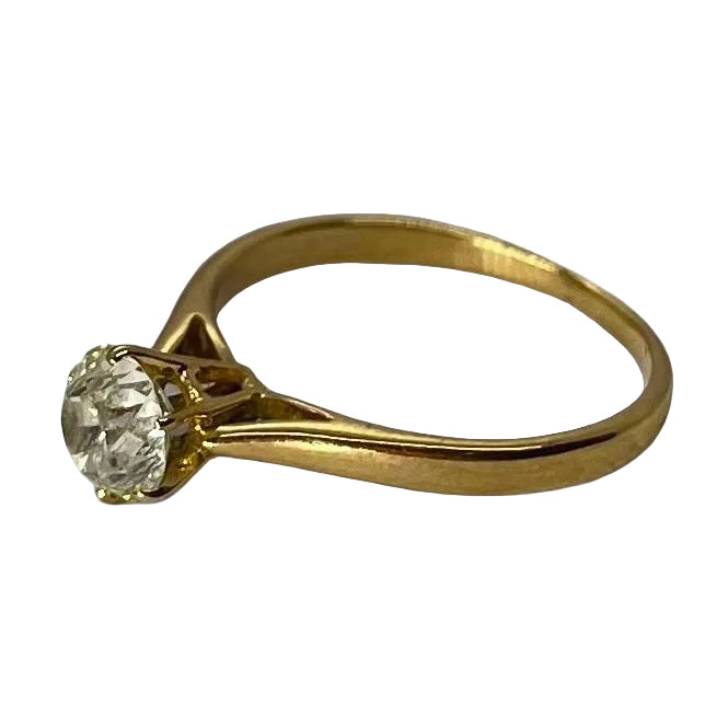 Bague Solitaire en or jaune et diamant - Castafiore