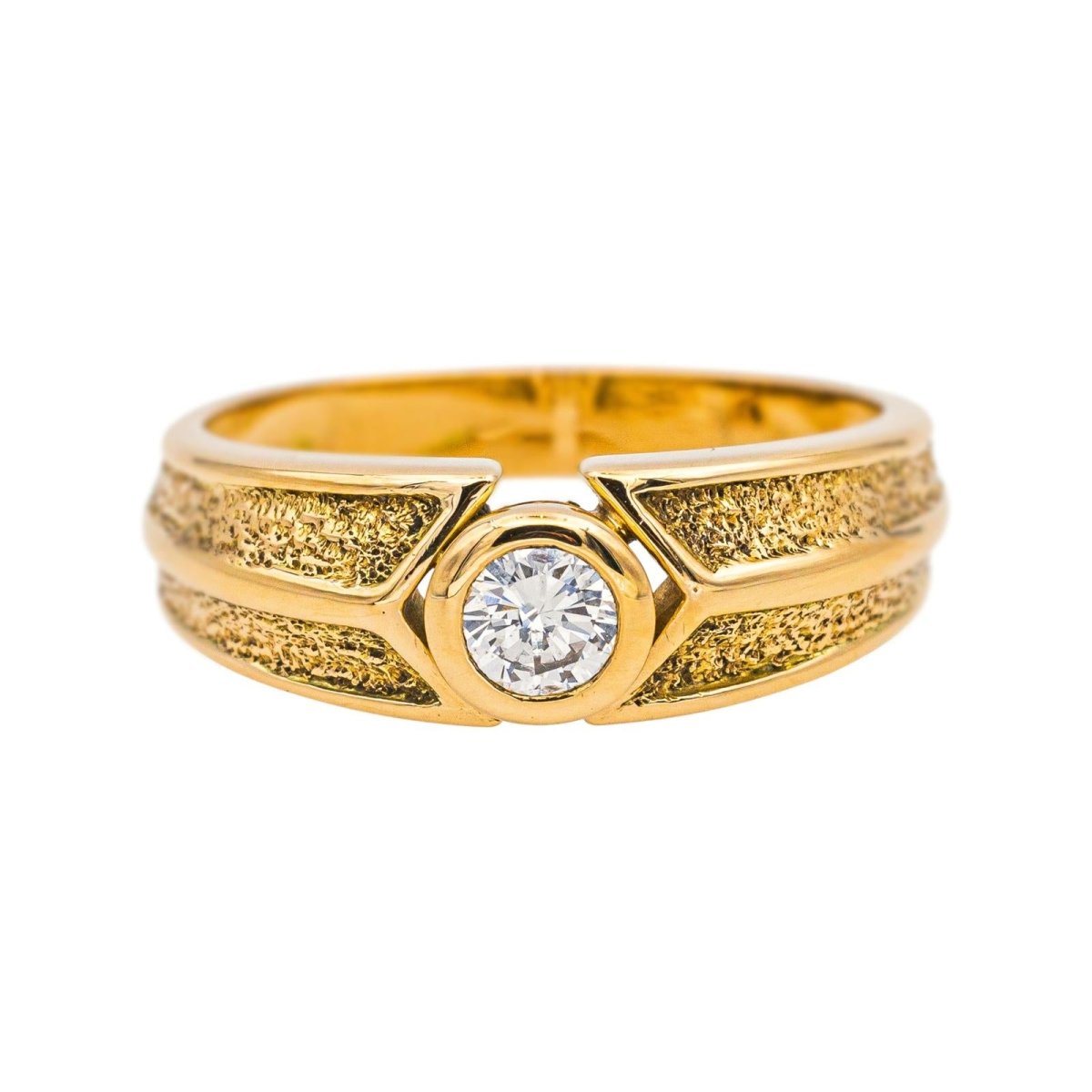 Bague Solitaire en or jaune et diamant - Castafiore