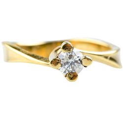 Bague Solitaire en or jaune et diamant - Castafiore