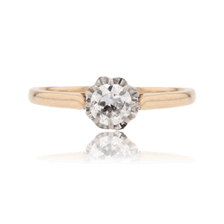 Bague Solitaire en or jaune et diamant - Castafiore