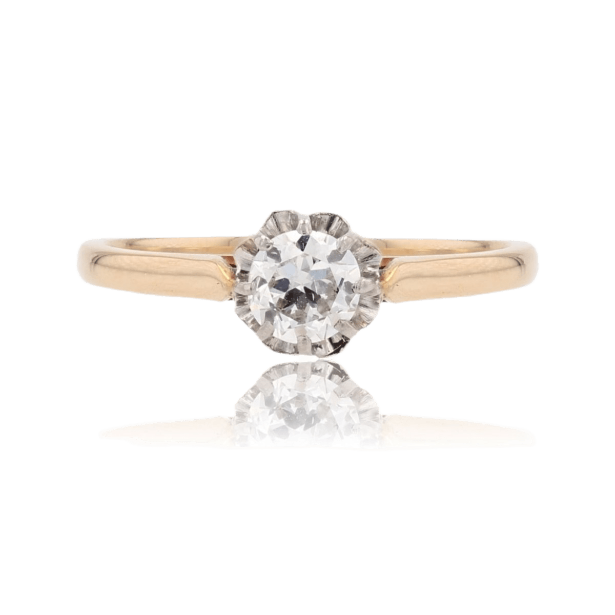 Bague Solitaire en or jaune et diamant - Castafiore