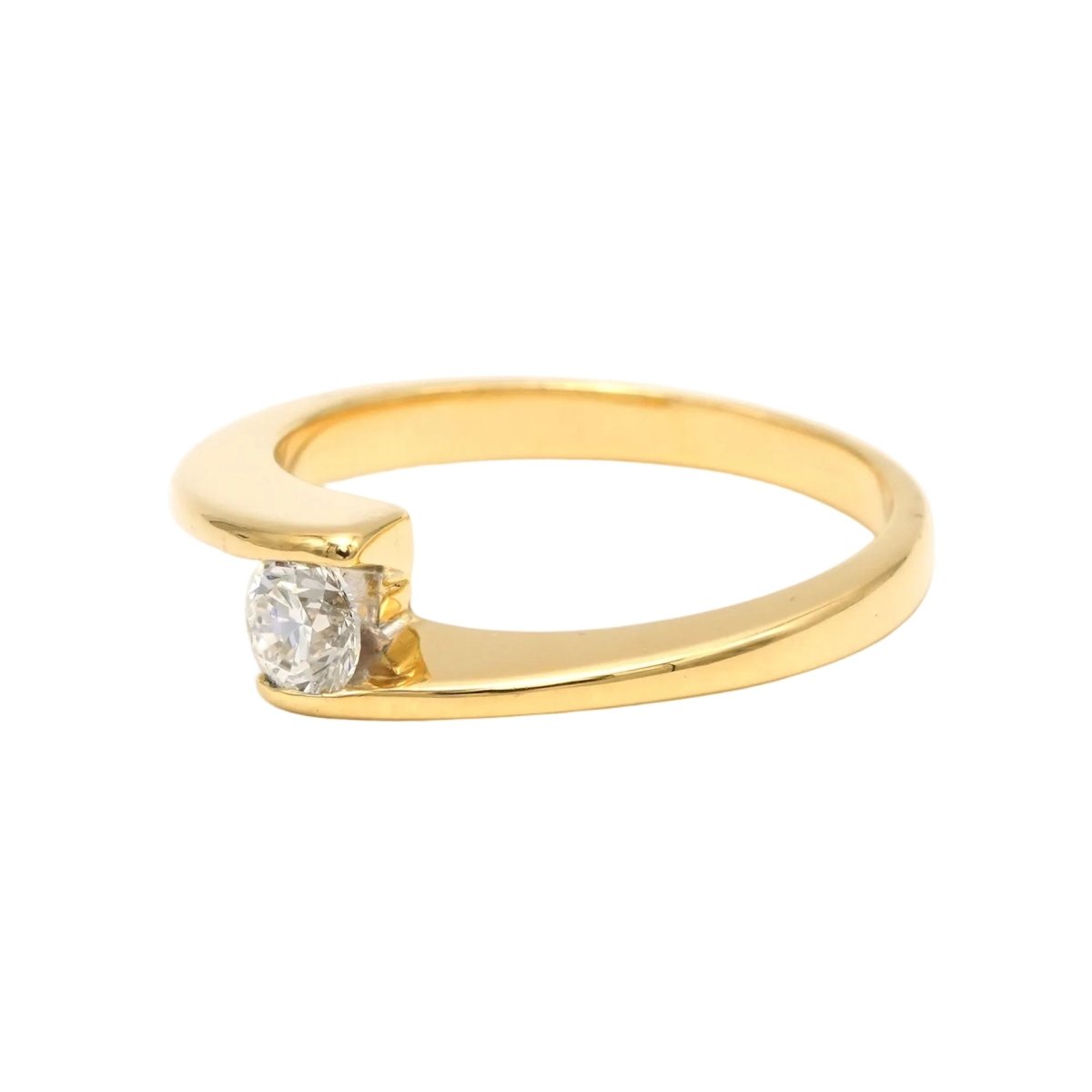 Bague Solitaire en or jaune et diamant - Castafiore
