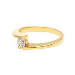Bague Solitaire en or jaune et diamant - Castafiore