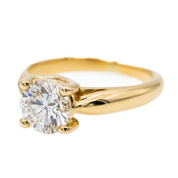 Bague solitaire en or jaune et diamant - Castafiore