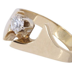 Bague Solitaire en or jaune et diamant - Castafiore