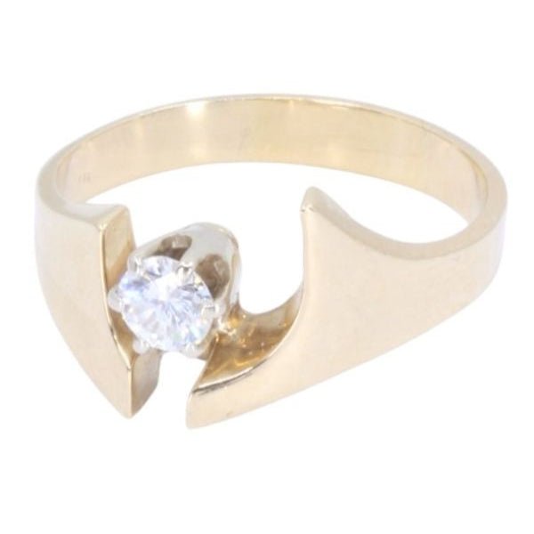 Bague Solitaire en or jaune et diamant - Castafiore