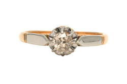 Bague Solitaire en or jaune et diamant - Castafiore