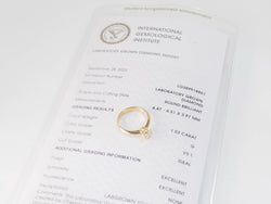 Bague Solitaire en or jaune et diamant - Castafiore