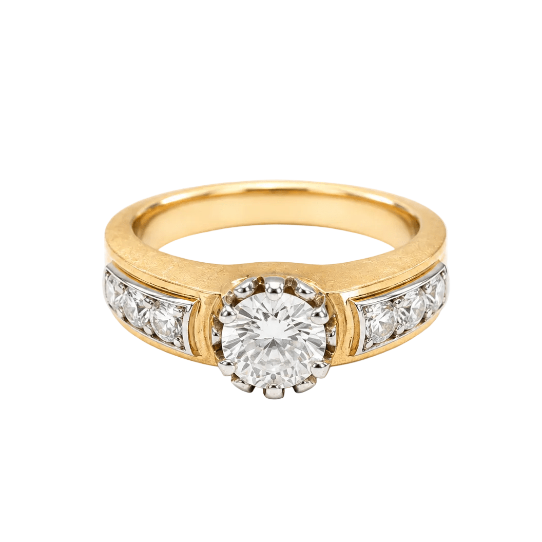 Bague Solitaire en or jaune et diamant - Castafiore