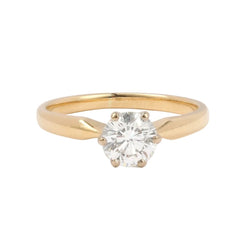 Bague Solitaire en or jaune et diamant - Castafiore