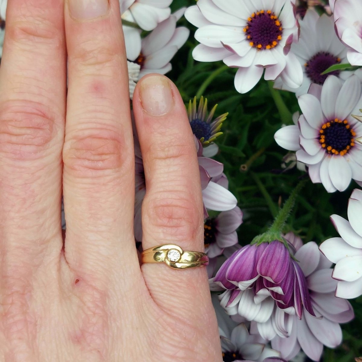 Bague Solitaire en or jaune et diamant - Castafiore